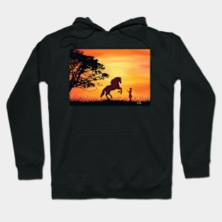 The horse and the girl artwork by Annalisa Amato Hoodie